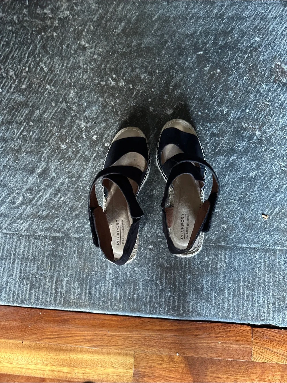 Rockport Black Strappy Espadrille Sandals - Picture 1 of 4